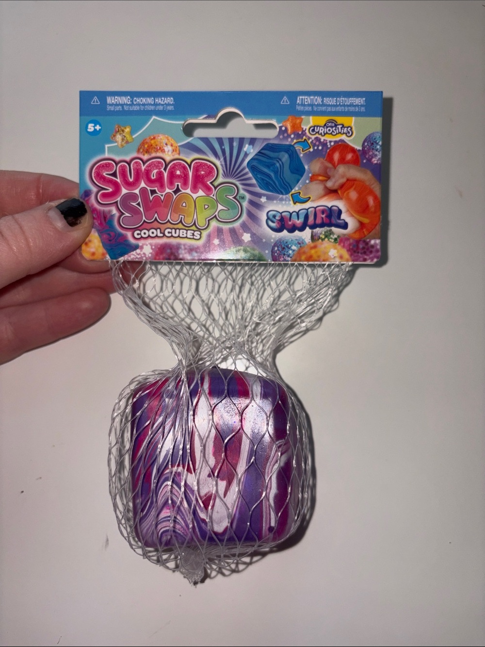 Brand New Sugar Swaps Swirl Cool Cube - Purple Pink Marbled Squishy🔥